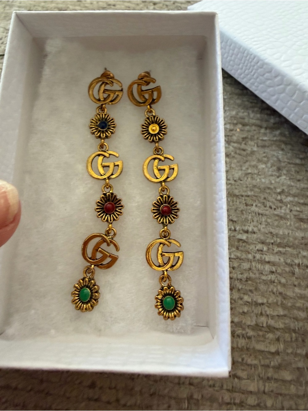 Gold-Tone Floral Drop Post Earrings with Multicolor Stones-NWT, fashion jewelry